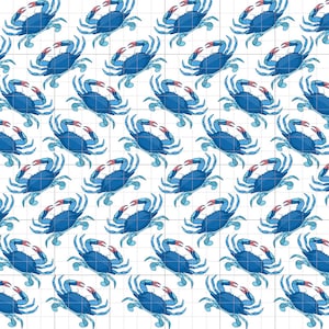 Blue Crab Digital Background Pattern - Maryland crabs - JPG PNG - Cricut - Sublimation pattern - not seamless - transparent PNG 10&quot; x 10&quot;