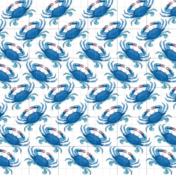 Blue Crab Digital Background Pattern - Maryland crabs - JPG PNG - Cricut - Sublimation pattern - not seamless - transparent PNG 10" x 10"