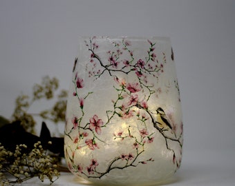 Multifunction Glass Vase Lamp, Home decor, Glass vase, Table lamp,Holiday Decor, Decoupage vase