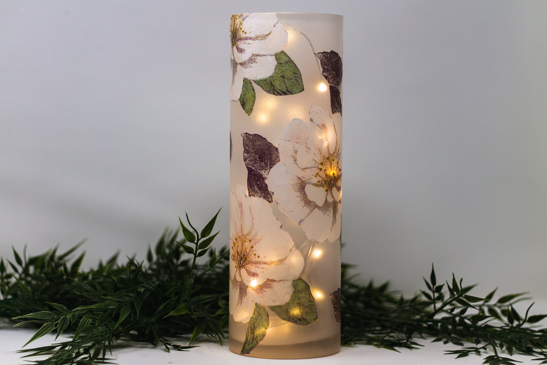 Night Light Lamp Vase Light Gift Home decor Glass vase Etsy