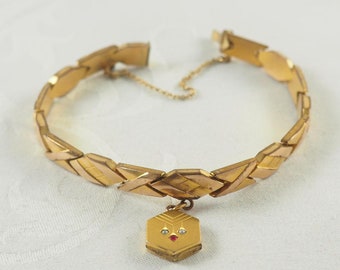 Vintage 1920s Chinese Export Enameled Bracelet, Sterling