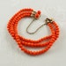 Antique Victorian Three Row Natural Mediterranean Salmon Pink Coral Bracelet, Gold Filled Clasp, Very Small Size, For a Child, Germany 1880s