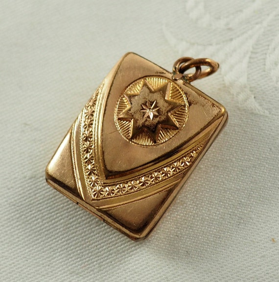 Antique Victorian Gold Filled Rectangular Locket,… - image 4