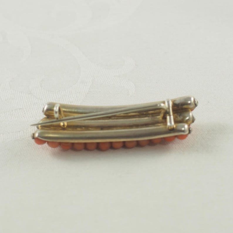 Antique Victorian Mediterranean Coral Brooch, Germany 1880s image 6