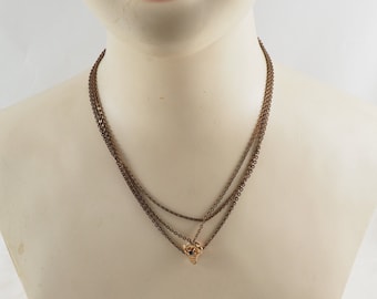 Antique Victorian Gold Filled Slide Chain, Art Nouveau Slide with Sapphire, Germany 1890