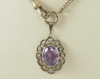 Vintage Art Deco 8K Gold Amethyst Pendant, Germany 1930s