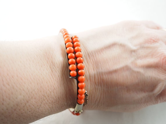 大昔の珊瑚ブレスレットビンテージアンティーク