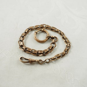 Pocket Watch Chain - Edwardian Gold Filled Dog Clip Spring Ring