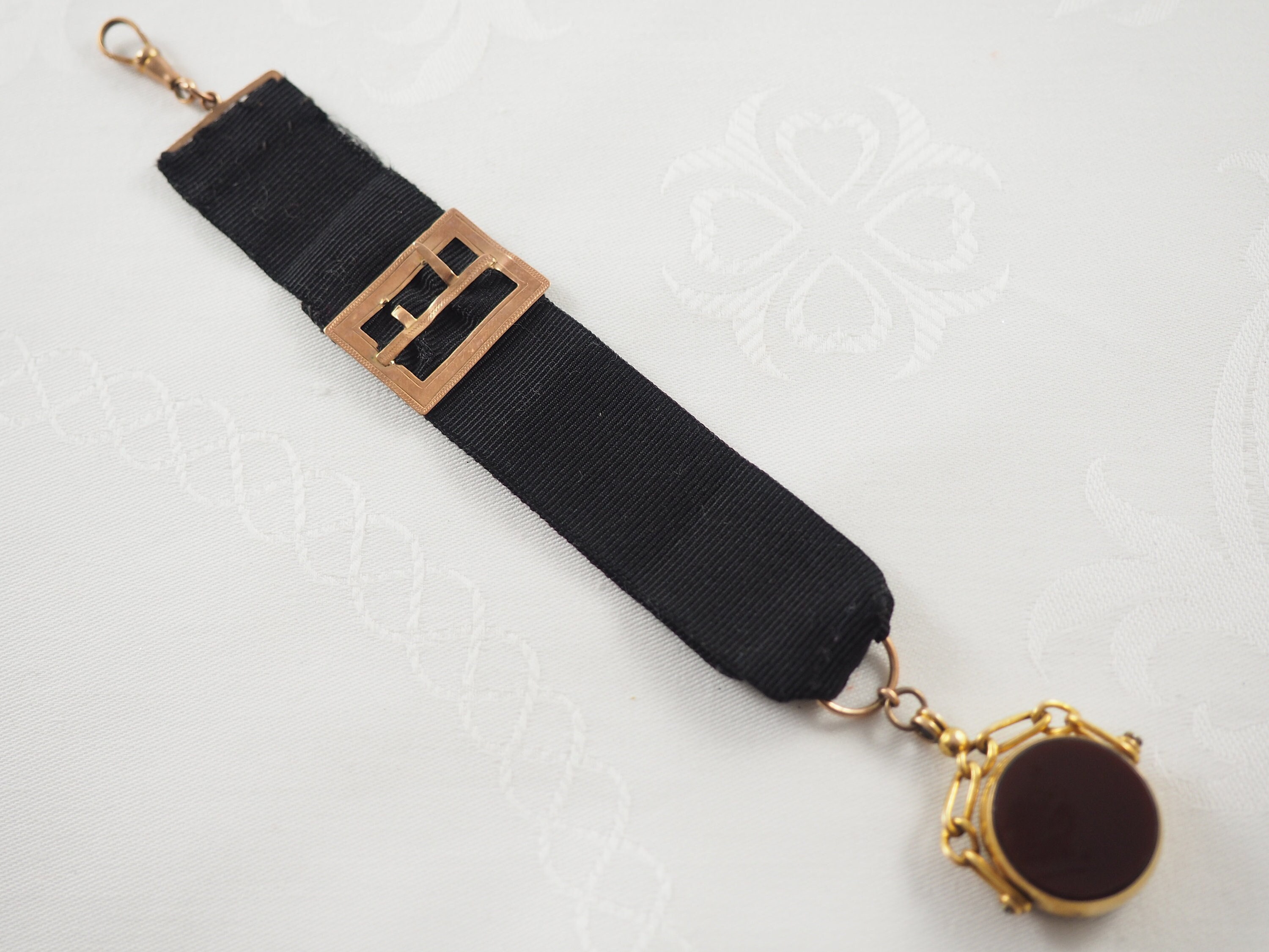 Antique Pocket Watch Fob With Ribbon Sweden