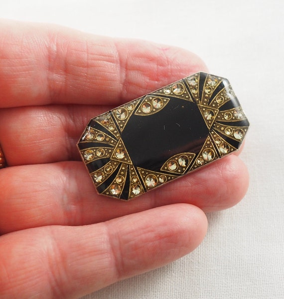 Vintage Pierre Bex Art Deco Style Brooch, Silver … - image 2