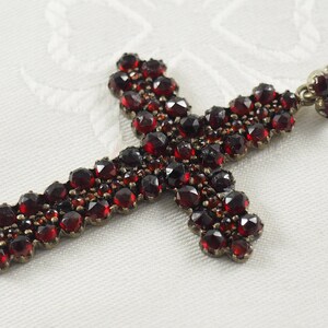 Antique Victorian Bohemian Garnet Cross Pendant Tombak or - Etsy