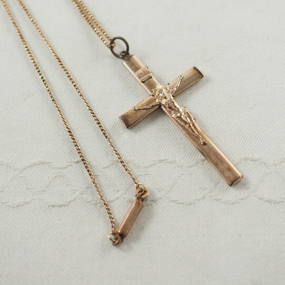 jesus crucifix antique gold crucifix pendant