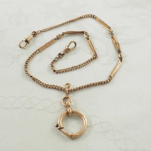 Antique Gold Filled Double Albert Watch Chain Necklace, Kollmar & Jourdan, Germany 1900