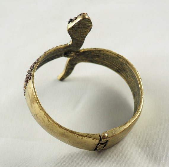 Vintage Costume Jewelry Snake Bracelet, Set with … - image 6