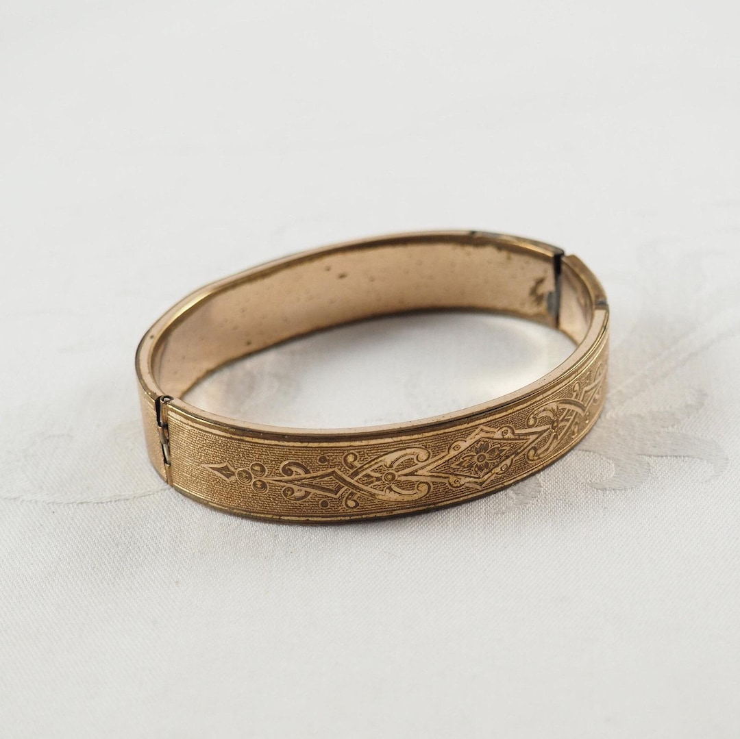 Jewelry Antique Gold Filled Bangle Bracelets BB Gold Filled Hinged
