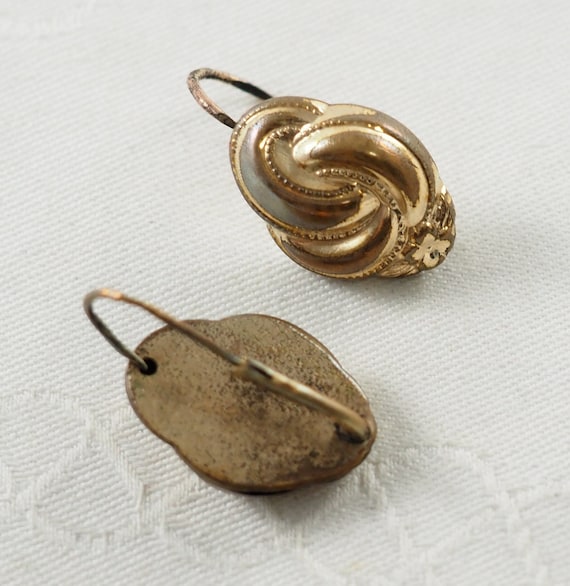 Antique Late Victorian Gold Filled Sleeper Earrin… - image 5