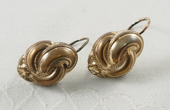 Antique Late Victorian Gold Filled Sleeper Earrin… - image 6