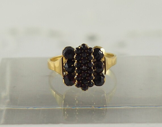 8K Gold ring ART DECO with onyx round 1930