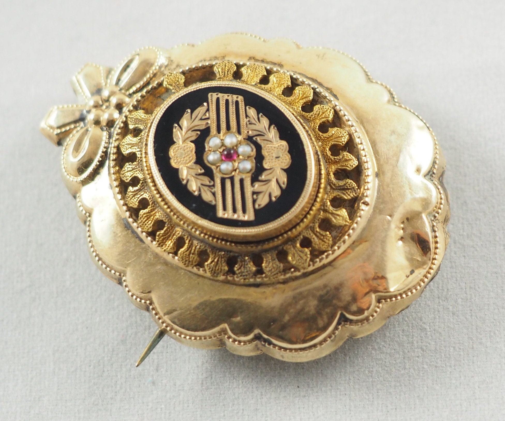 Antike Viktorianische Gold filled und Emaille Sentimental | Etsy