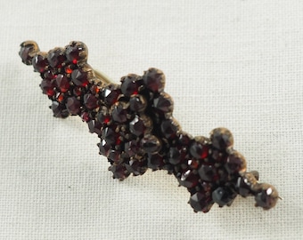 アンティーク ビクトリア朝 ボヘミアン ガーネット ブローチ、ローズ