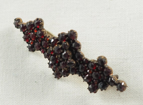 アンティーク ビクトリア朝 ボヘミアン ガーネット ブローチ、ローズ
