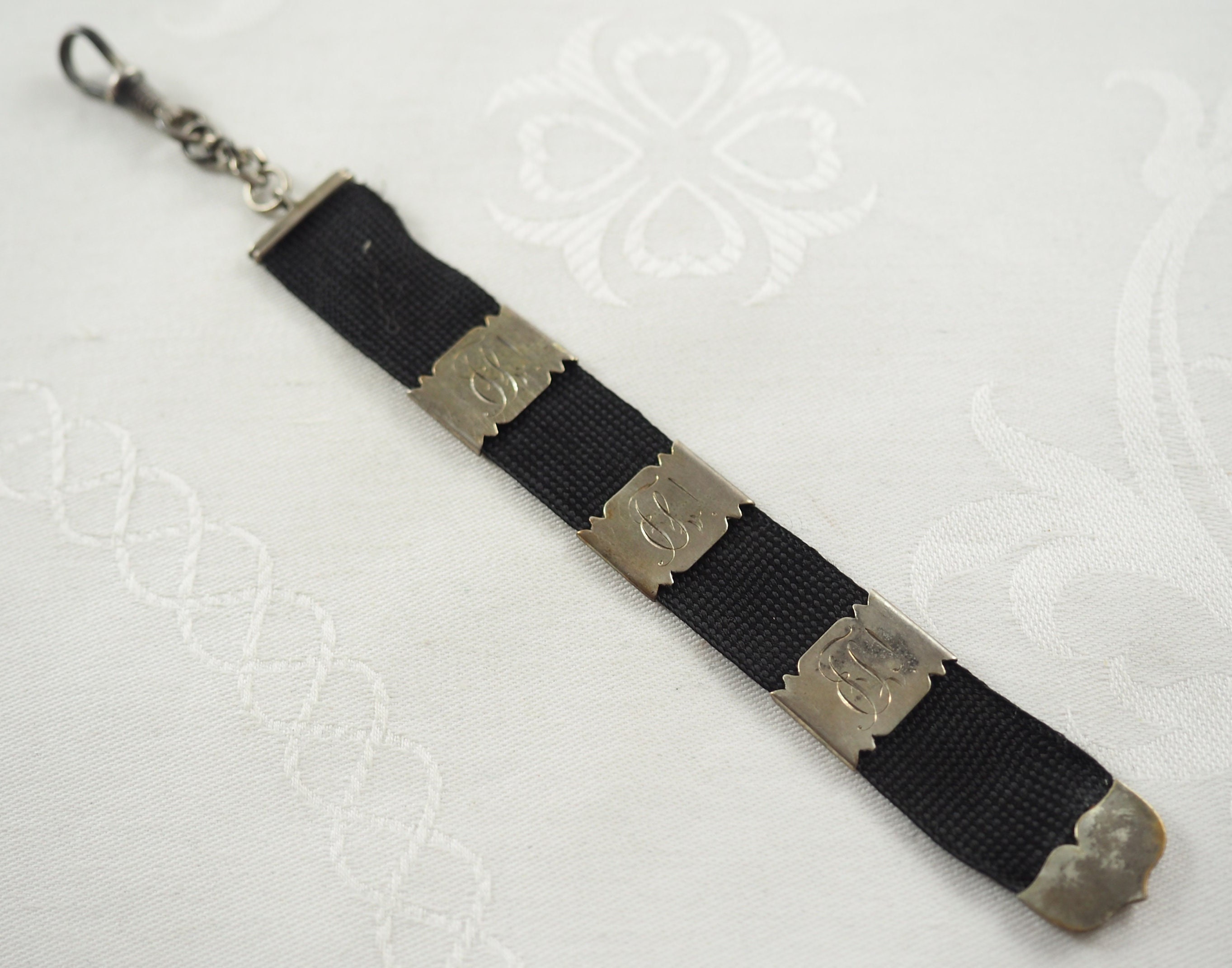Art Deco Period Gentlemans Pocket Ribbon Chain With Silver - Etsy