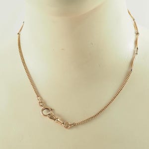 Antique Edwardian Pocket Watch Chain, Gold Filled, Rolled Gold, Rose Tone, Two Dog Clips Only, Rode & Wienenberger, Germany 1900-1910
