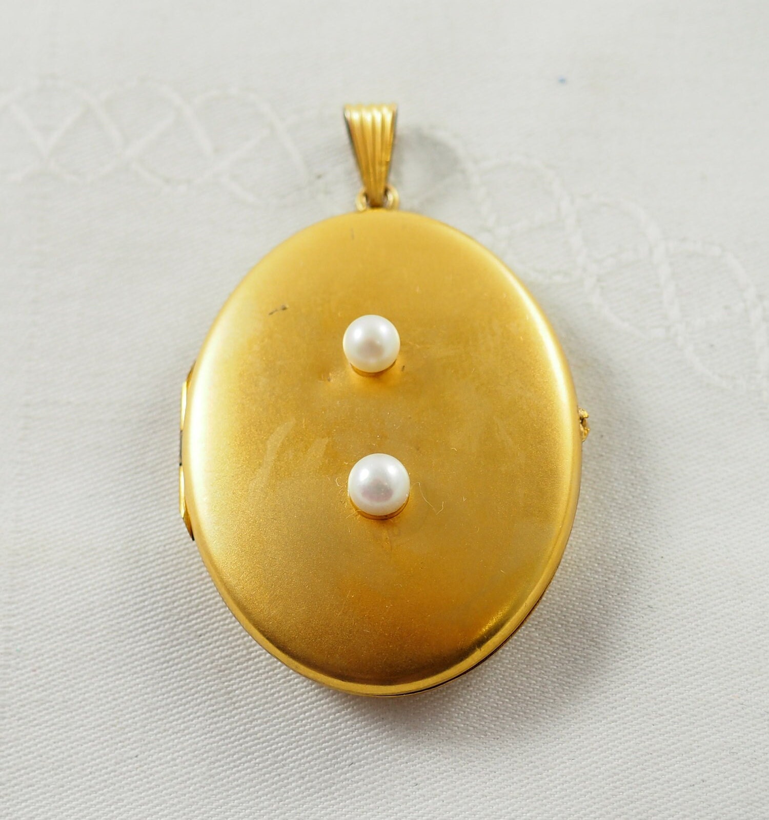 Antique Victorian Gold Filled Locket, Cultured Pearls, Germany 1870-90 ...