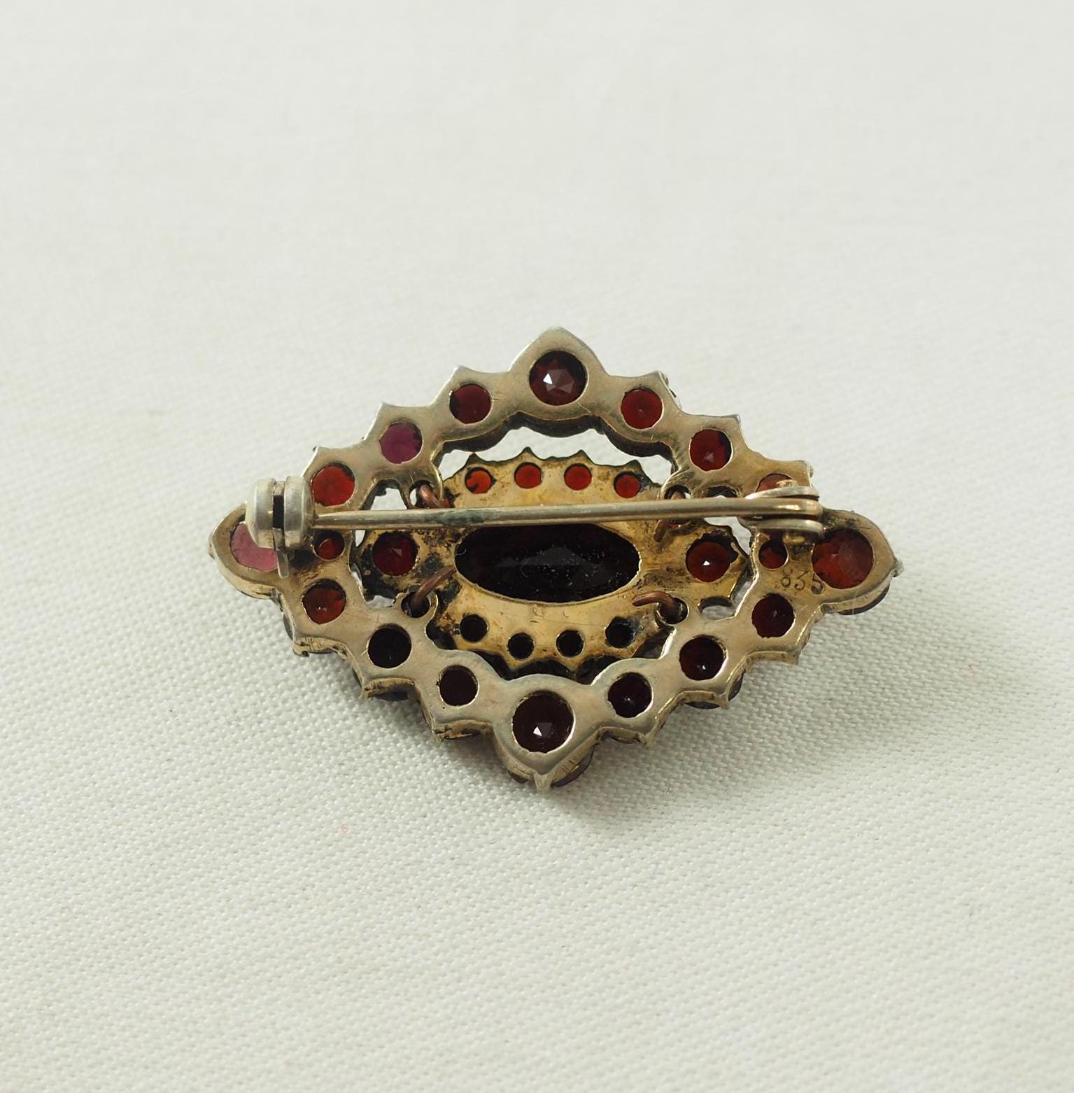 アンティーク エドワード朝 ボヘミアン ガーネット ブローチ、835