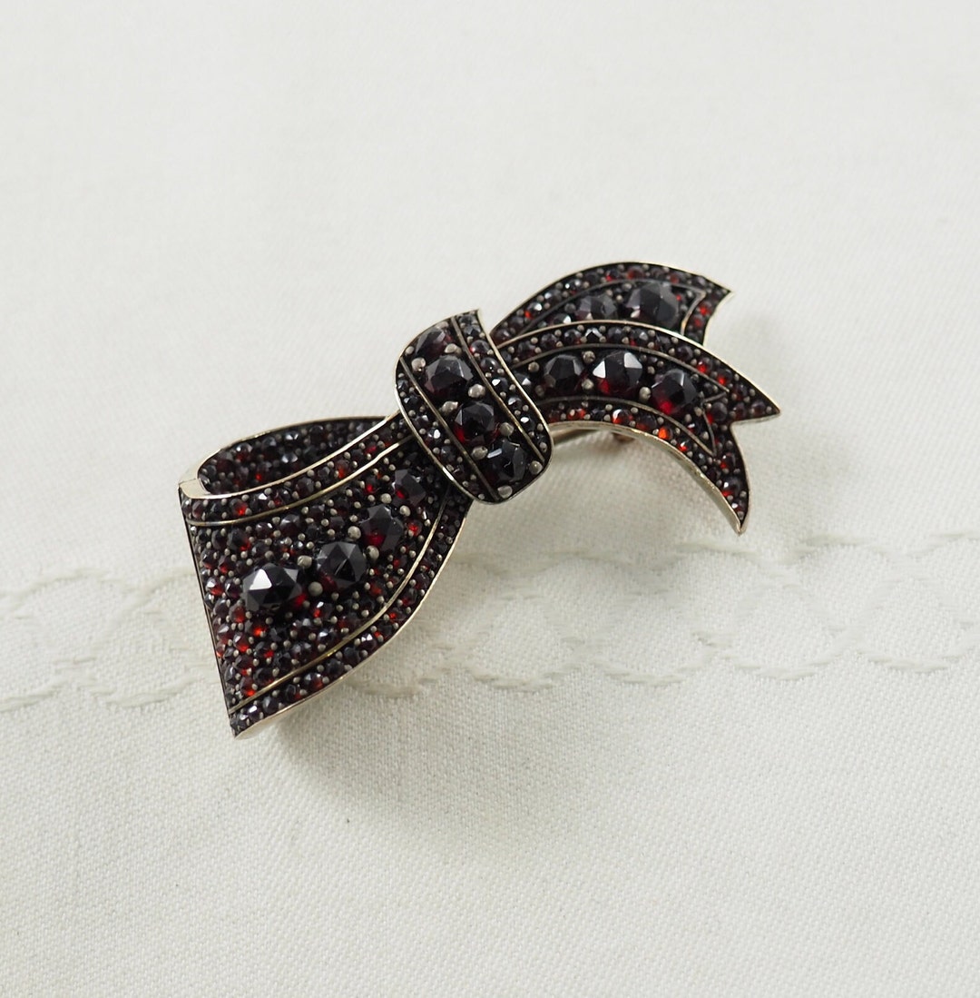 Broche Ancienne Forme Nœud - Bijou Fantaisie Vintage French Antique - Occasion