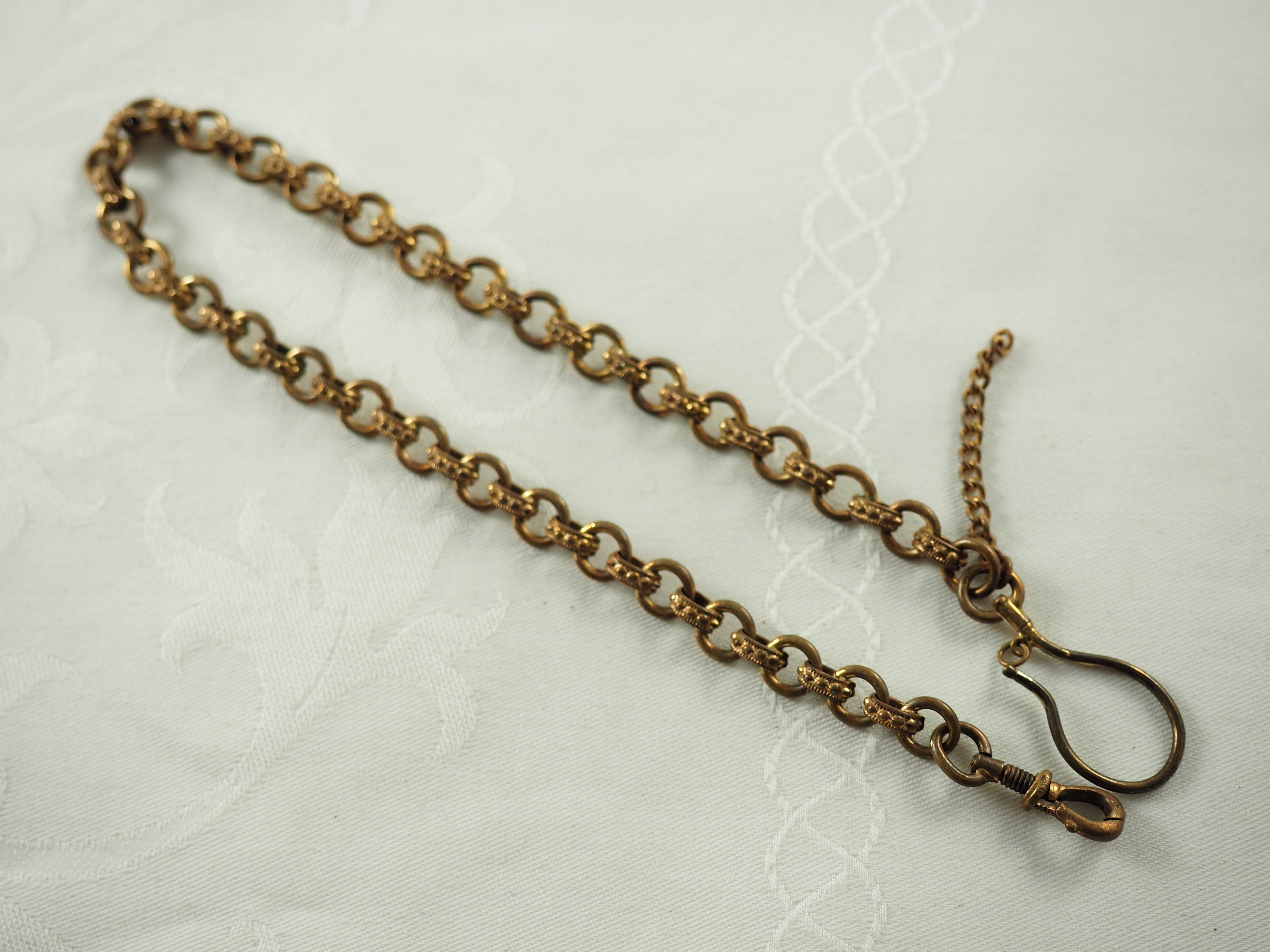 Jewellery Watches Watch Bands & Straps Unmarked Later Spring Ring Very Large Dog Clip Large Links Germany 1890s-1900 Antique Victorian Gold Filled Pocket Watch Chain 