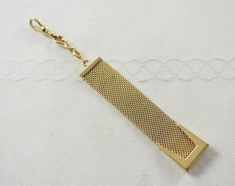 Art Deco Period Gentlemans Watch Chain Fob Chatelaine in Gold Filled, Rolled Gold, Flat Weave Chatelaine, Dog Clip Fastening, Germany 1920s