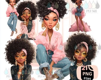 Black Girl Clipart Bundle | PNG |Digital Download