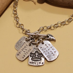 Mini Rolo with Toggle Necklace, Visible Faith Jewelry, Sterling Silver, Charm Necklace