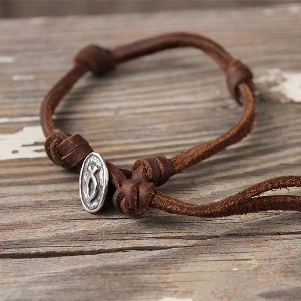 Latigo Leather Knot Bracelet with Ichthus Button or Arrow Toggle, Visible Faith, Sterling Silver Jewelry, Christian, Handmade