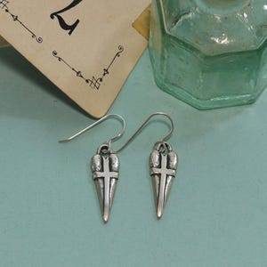 Love Unstoppable Earrings, Visible Faith, Sterling Silver Jewelry, Christian, Handmade, Cross, Heart