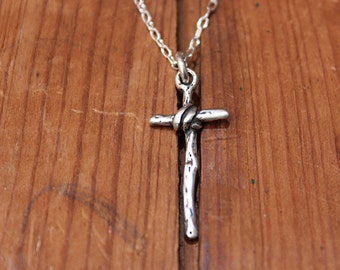 Beckon Me Pendant, Sterling Silver Jewelry, Christian, Small Cross, Silver Cross, Lightweight, Handmade, Cross, Visible Faith Jewelry