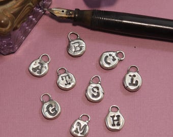 Lucky Charm Letters, Sterling Silver Jewelry, Letter Charms, Silver Letter Charms, Christian, Handmade, Visible Faith