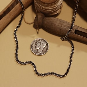 Oxidized Cable Chain 2.8mm, Cable Chain, Sterling Silver, Lightweight Chain, Necklace, 18in, 24in, 20in, Visible Faith Jewelry