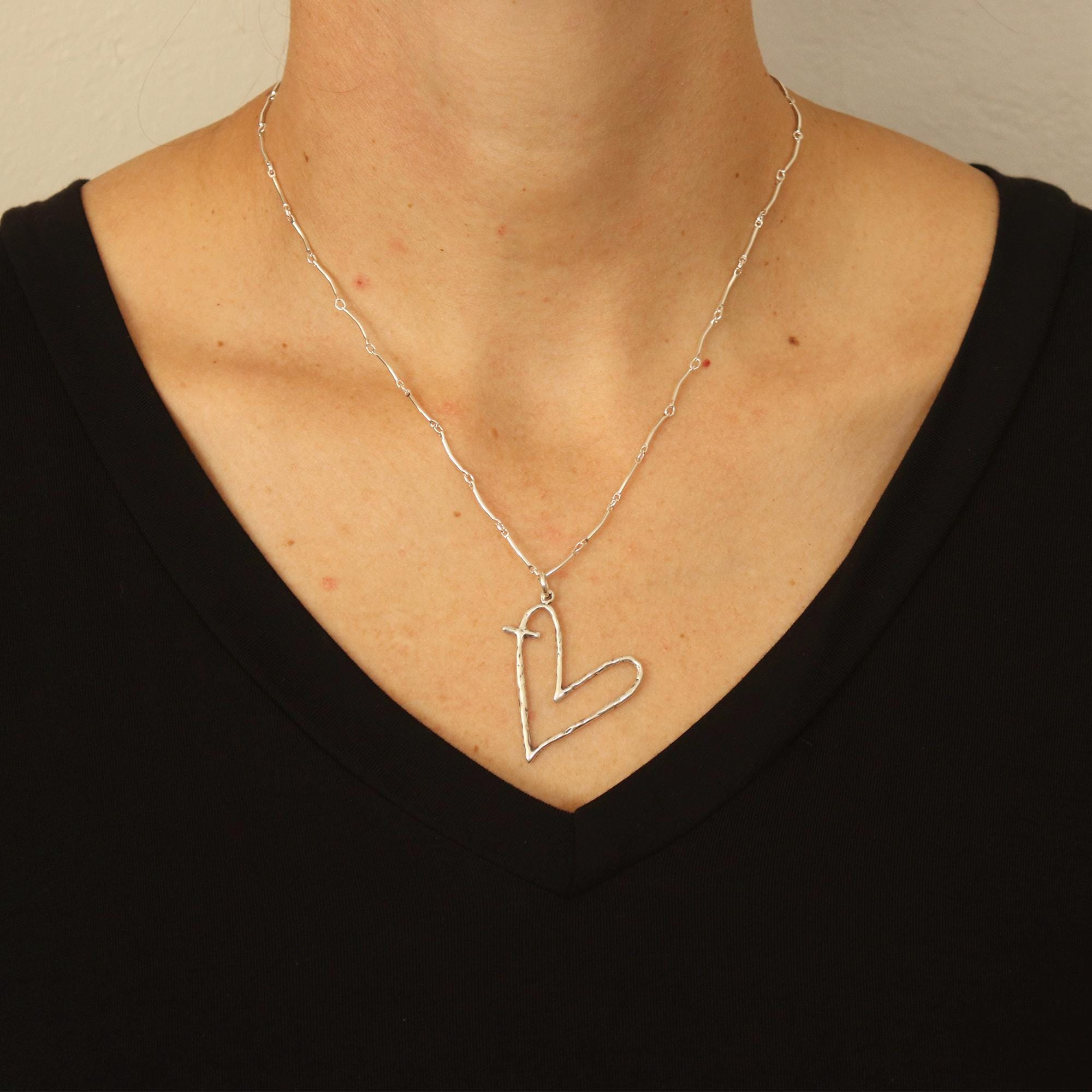 Anhänger Ewige Liebe, Sichtbarer Glaube, Sterling Silber Schmuck, christlich, handgefertigt, Kreuz, Herz