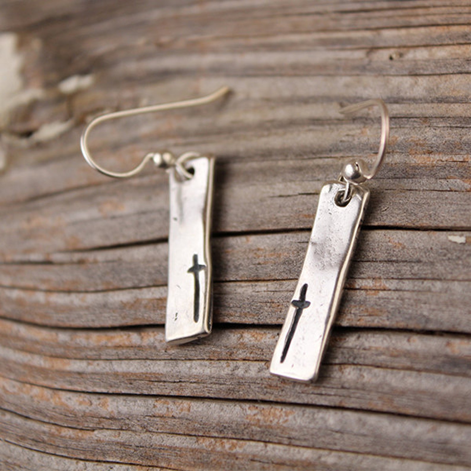 Simply Him Narrow Earrings, Visible Faith, Sterling Silver Jewelry