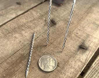 Toothpick, Sterling Silver Pick, Square Wire Twist, Cowboy Hat Toothpick, Handmade, Western Toothpick, Hat Pick, Visible Faith Jewelry