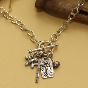 5.8mm Cable Chain with Small Ball Toggle, Charm Necklace, Sterling Silver Necklace, Sterling Silver Jewelry, Visible Faith Jewelry