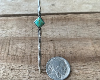 Sterling Silver Scroll Twist Toothpick with Turquoise, Sterling Silver Toothpick, Cowboy Hat Toothpick, Visible Faith Jewelry