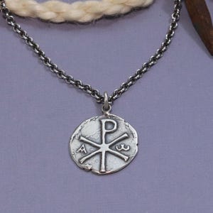 The Great I am Pendant, Sterling Silver, Necklace, Handmade, Christian, Revelations 23:13, Visible Faith Jewelry