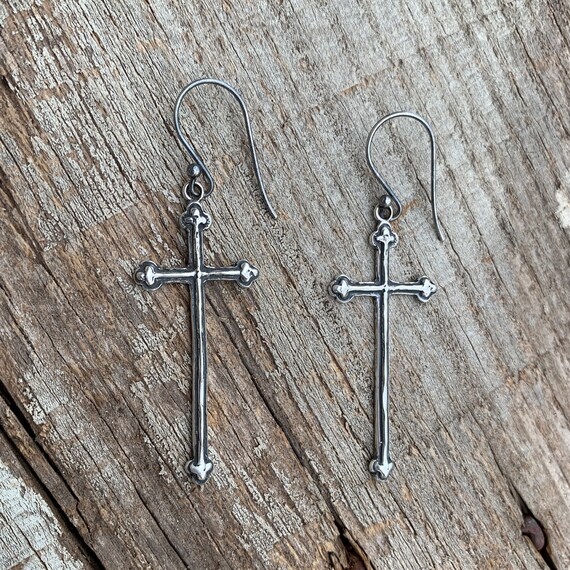 Large online cross earrings