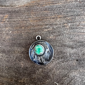 Buffalo Nickel Pendant with Turquoise, Buffalo Nickel, Buffalo Nickel Pendant, Visible Faith Jewelry