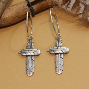 Surrounded Earrings, Visible Faith, Sterling Silver Jewelry, Christian, Handmade, Cross