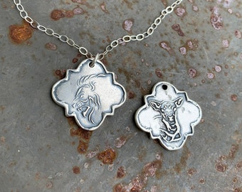 Lion and the Lamb Necklace, Sterling Silver, Visible Faith Jewelry Company