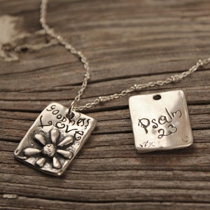 Goodness and Love Pendant, Visible Faith, Sterling Silver Jewelry, Christian, Handmade